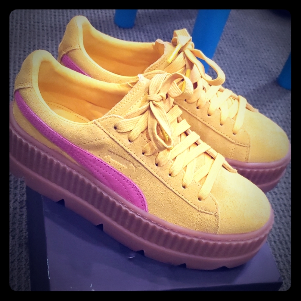PUMA FENTY CREEPERS SUEDE YELLOW AND PINK